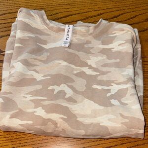 Athleta Tan and Cream Camouflage Pullover